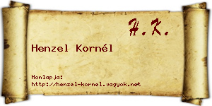 Henzel Kornél névjegykártya